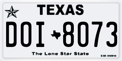 TX license plate DOI8073