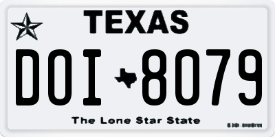 TX license plate DOI8079