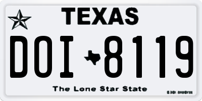 TX license plate DOI8119
