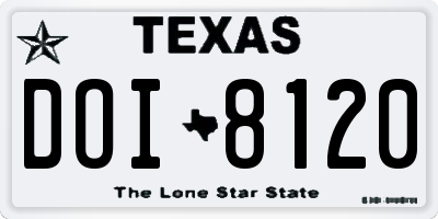 TX license plate DOI8120