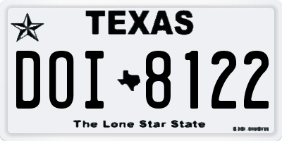 TX license plate DOI8122