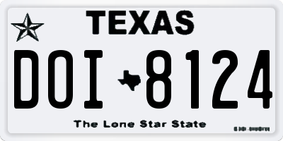 TX license plate DOI8124