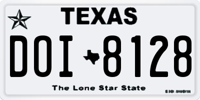 TX license plate DOI8128