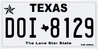 TX license plate DOI8129