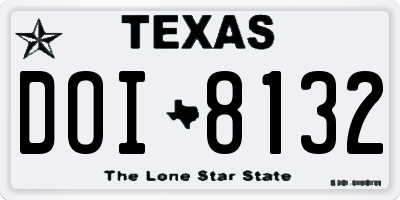 TX license plate DOI8132