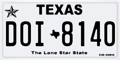 TX license plate DOI8140