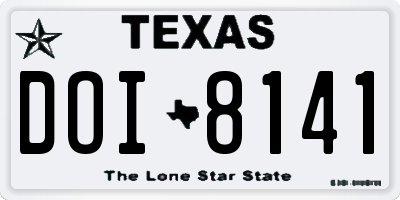 TX license plate DOI8141