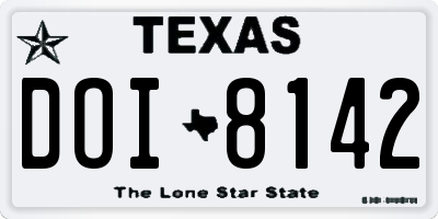 TX license plate DOI8142