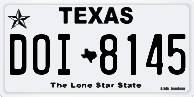 TX license plate DOI8145