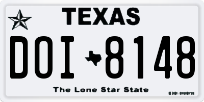TX license plate DOI8148