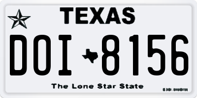 TX license plate DOI8156