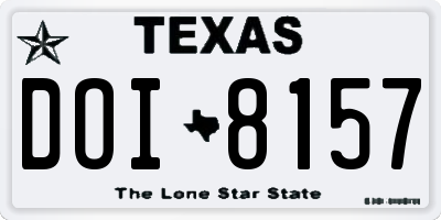 TX license plate DOI8157