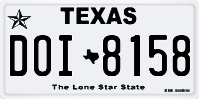TX license plate DOI8158