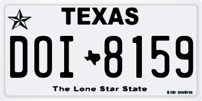 TX license plate DOI8159