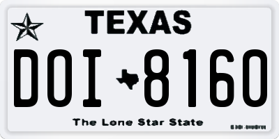 TX license plate DOI8160