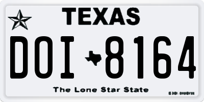 TX license plate DOI8164