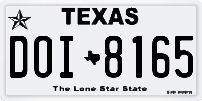 TX license plate DOI8165