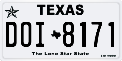 TX license plate DOI8171