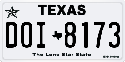 TX license plate DOI8173