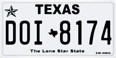 TX license plate DOI8174