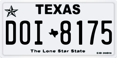 TX license plate DOI8175