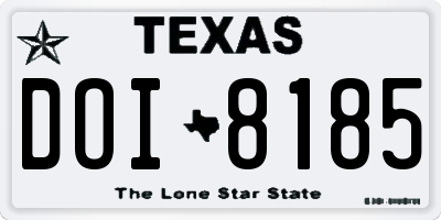 TX license plate DOI8185