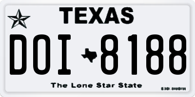 TX license plate DOI8188