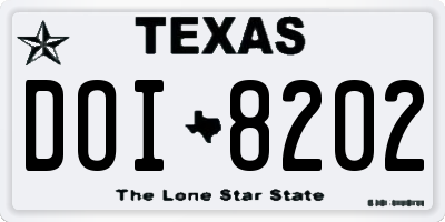 TX license plate DOI8202