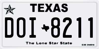 TX license plate DOI8211