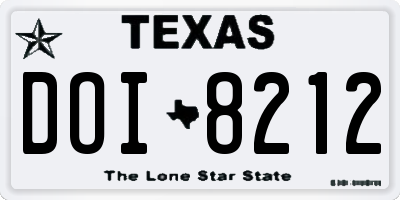TX license plate DOI8212