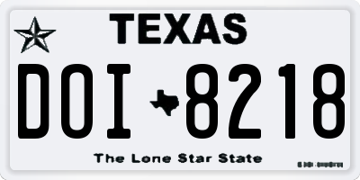 TX license plate DOI8218