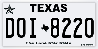 TX license plate DOI8220