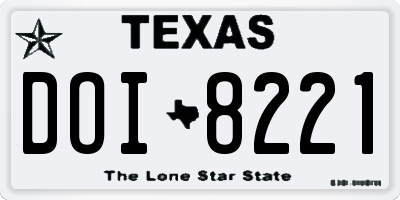 TX license plate DOI8221