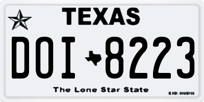TX license plate DOI8223