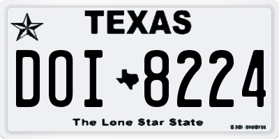 TX license plate DOI8224