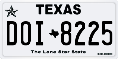 TX license plate DOI8225