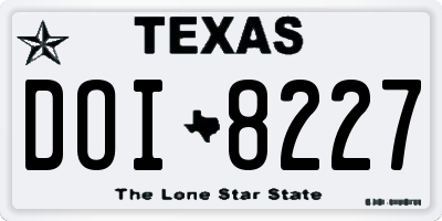 TX license plate DOI8227