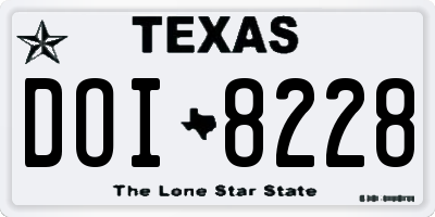 TX license plate DOI8228