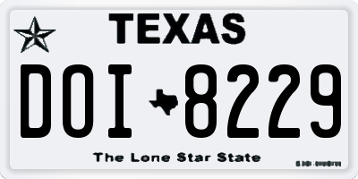 TX license plate DOI8229