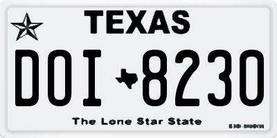 TX license plate DOI8230