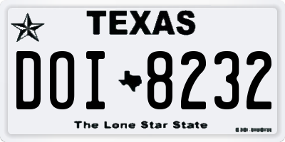 TX license plate DOI8232