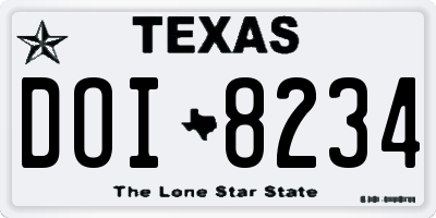 TX license plate DOI8234