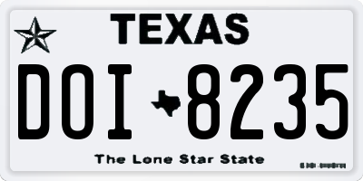 TX license plate DOI8235