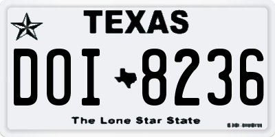 TX license plate DOI8236
