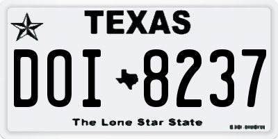 TX license plate DOI8237