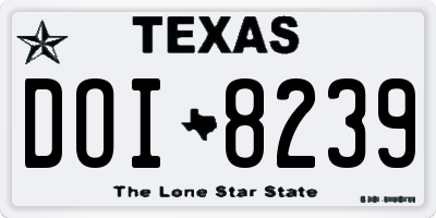 TX license plate DOI8239
