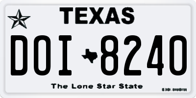 TX license plate DOI8240