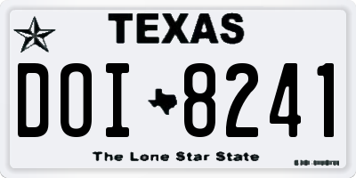 TX license plate DOI8241