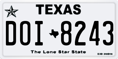 TX license plate DOI8243