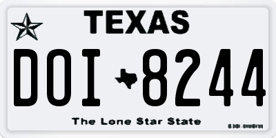 TX license plate DOI8244
